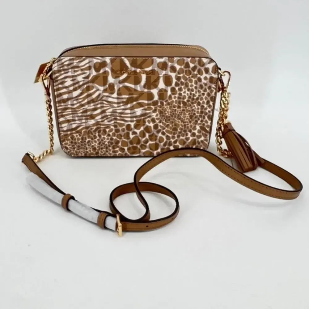Michael Kors Camel Multi Jet Set Camera Crossbody NWT